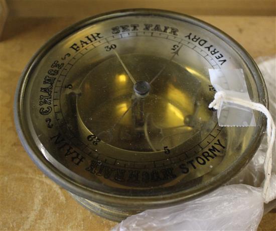 Brass Bourdon tube barometer